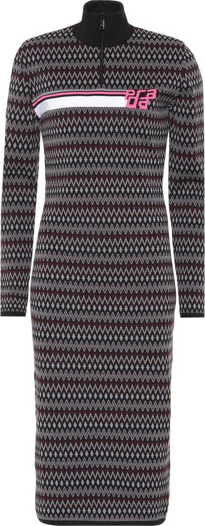 Prada Chevron jacquard knit dress
