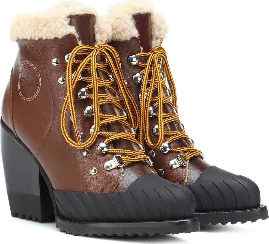 Chloe Rylee leather and shearling boots
