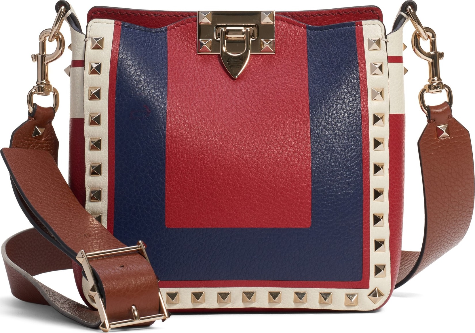 Valentino Mini Rockstud Leather Hobo Bag