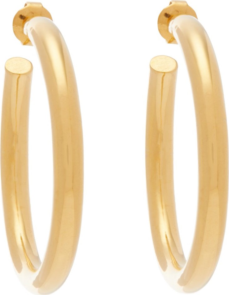 Misho Hollow Hoops 22kt gold-plated earrings