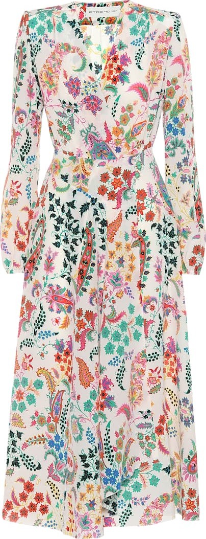 Etro Flora printed silk midi dress