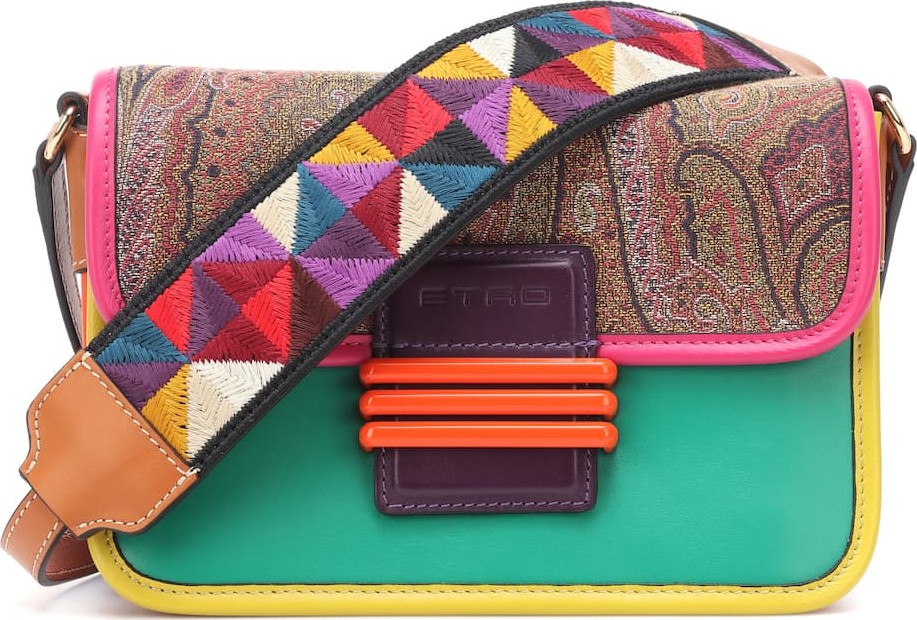 Etro Leather-trimmed shoulder bag