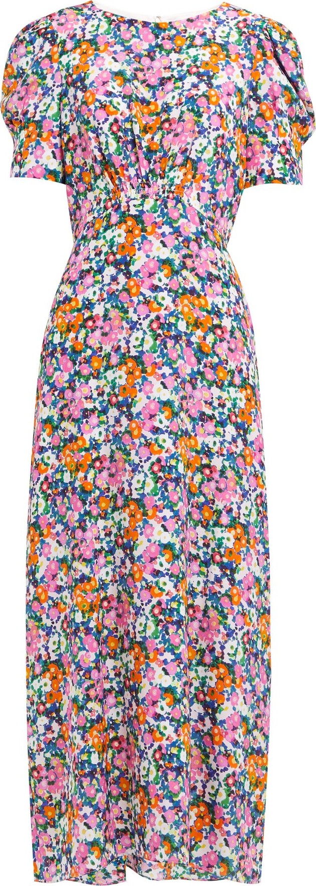 Saloni Bianca floral-print silk midi dress