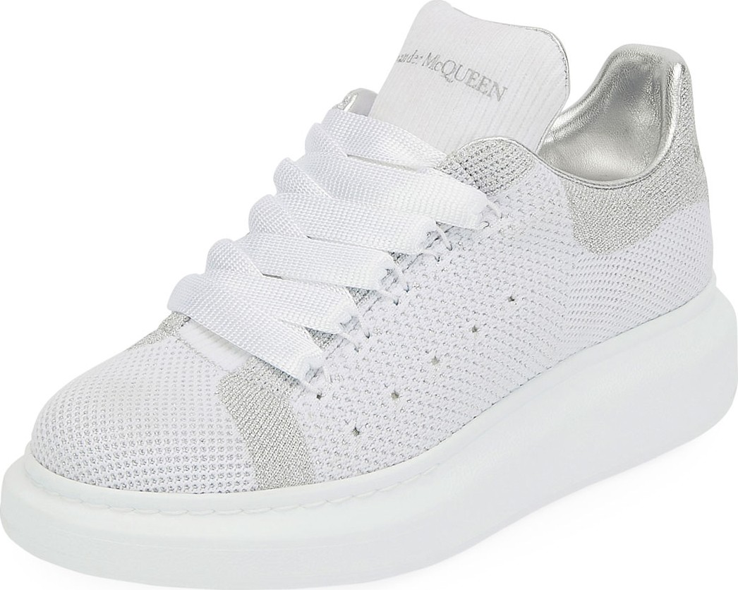 Alexander McQueen Knit and Leather Trainer Sneakers