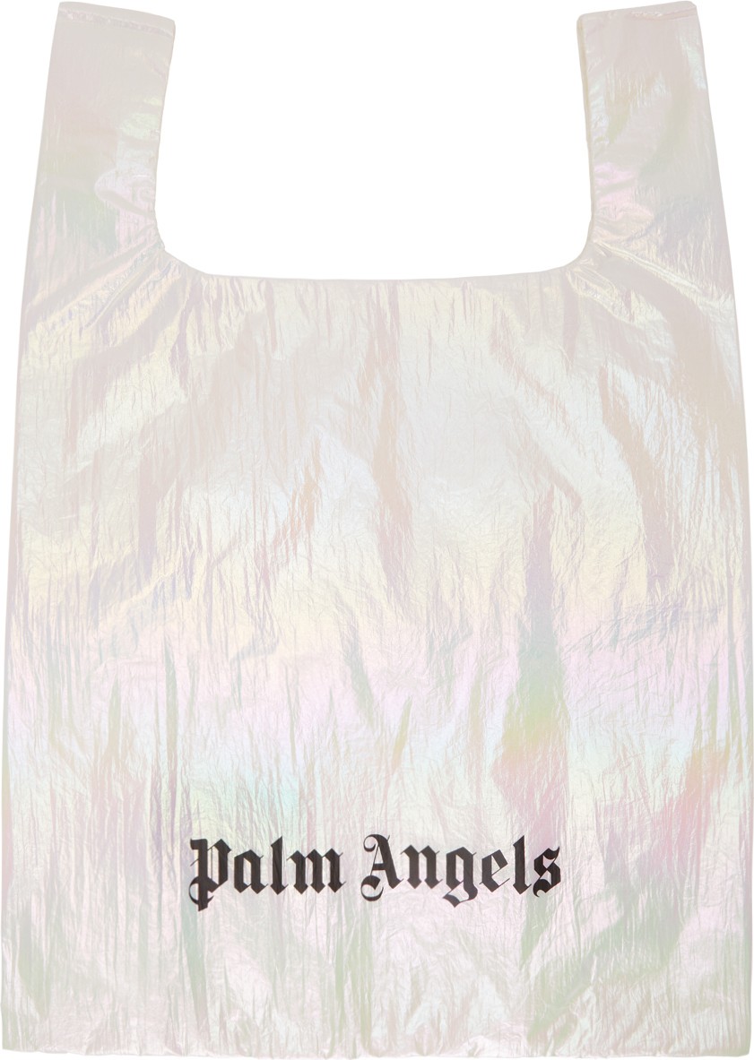 Palm Angels White Shiny Shopping Tote