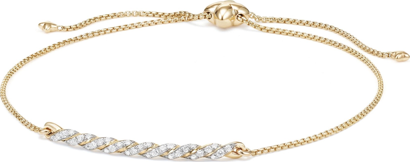 David Yurman Paveflex Station Bracelet with Diamonds in 18K Gold