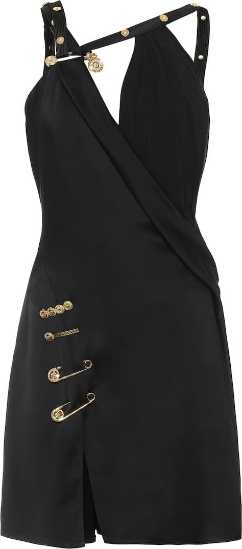 Versace Embellished satin minidress