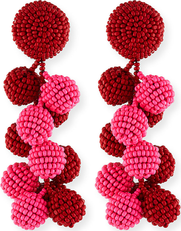 Sachin & Babi Two-Tone Coconut Beaded Clip Eearings