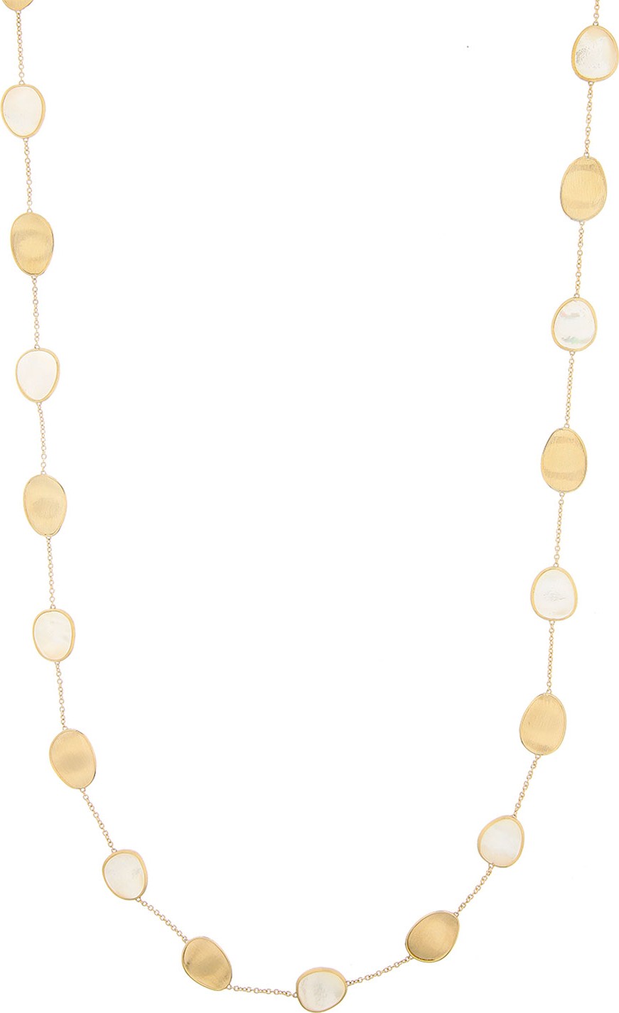 Marco Bicego Lunaria Long Mother-of-Pearl Station Necklace, 36"