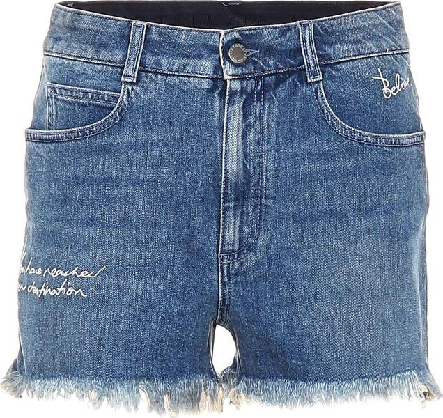 Stella McCartney Embroidered denim shorts
