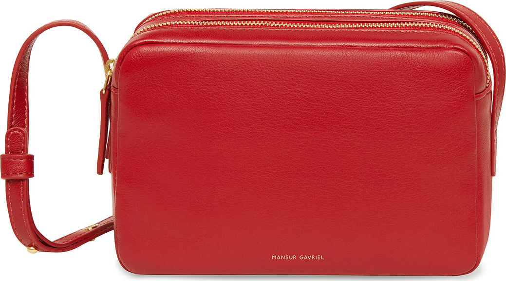 Mansur Gavriel Double-Zip Leather Crossbody Bag