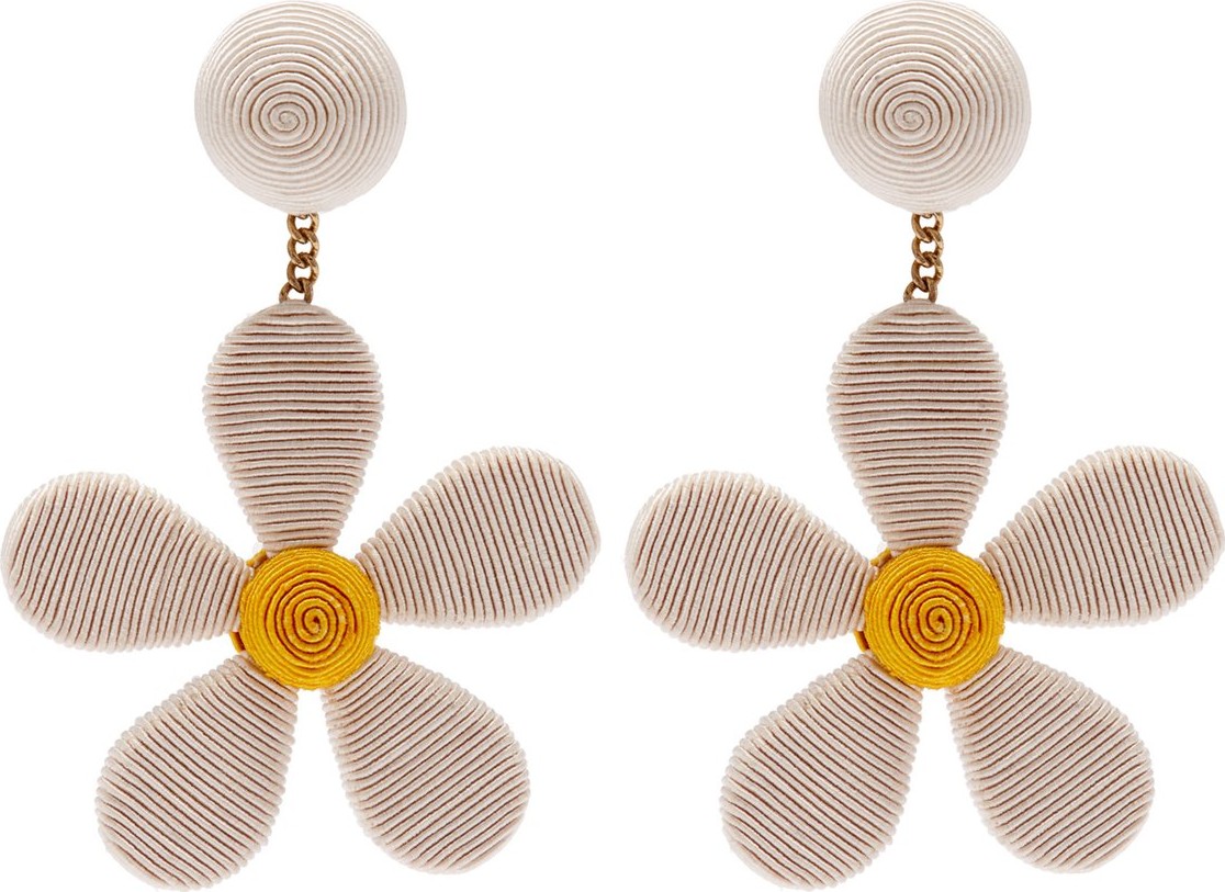 Rebecca de Ravenel Daisy cord clip-on earrings