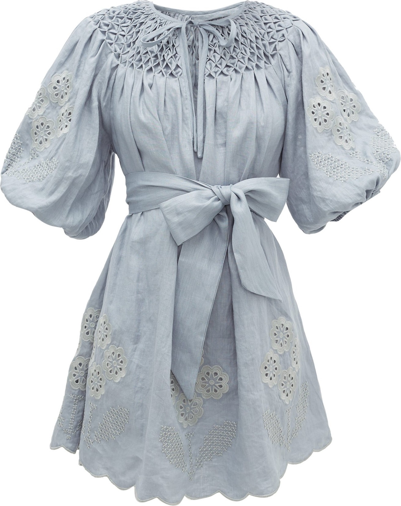 Innika Choo Hans Ufmafrok embroidered linen dress
