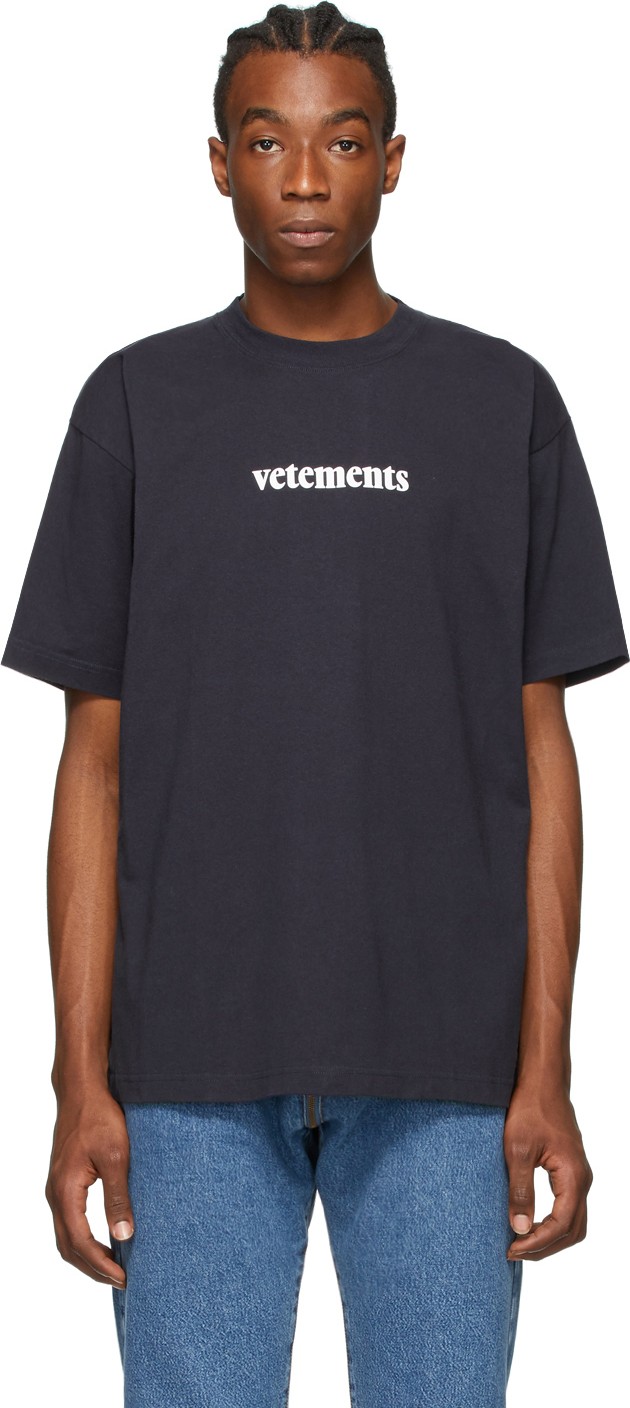 Vetements Navy Logo T-Shirt