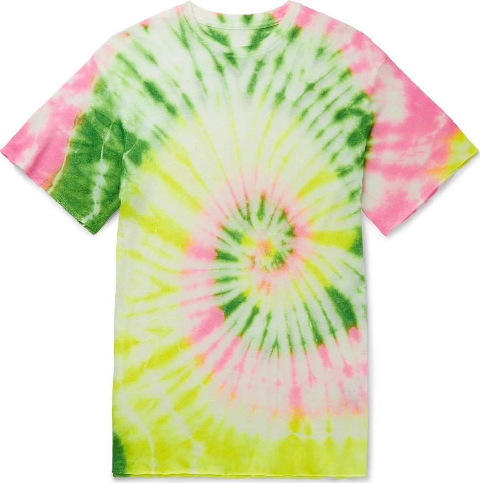 The Elder Statesman Slim-Fit Neon Tie-Dyed Cashmere and Silk-Blend T-Shirt