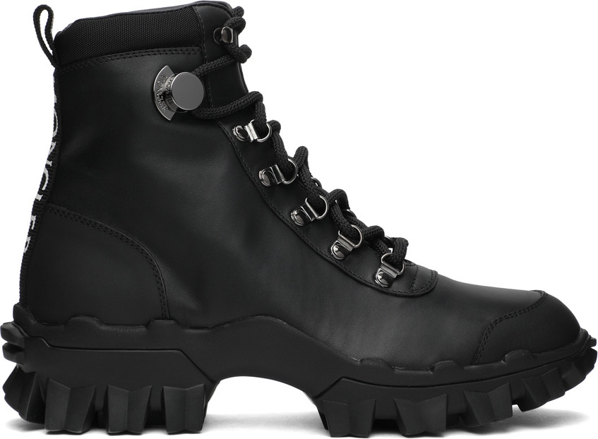 Moncler - Black Leather Helis Boots Moncler - Black Leather Helis Boots