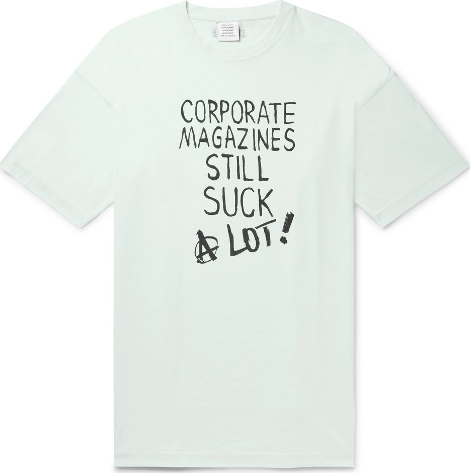 Vetements Oversized Printed Cotton-Jersey T-Shirt