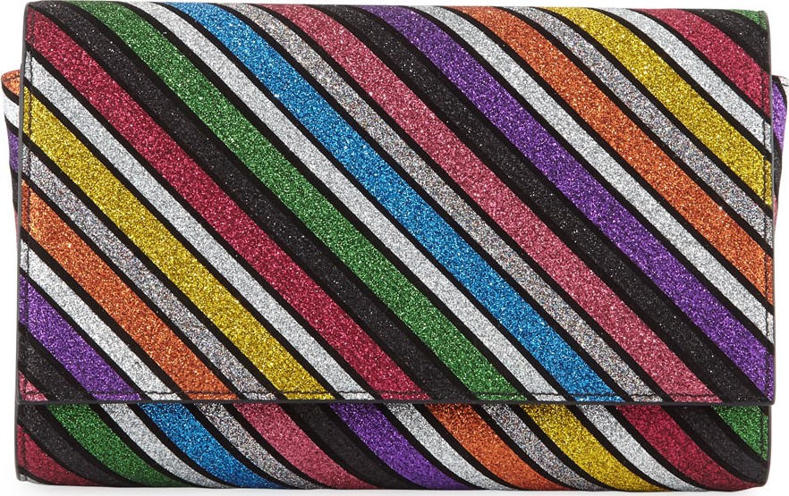 Christian Louboutin Paloma Striped Suede Clutch Bag