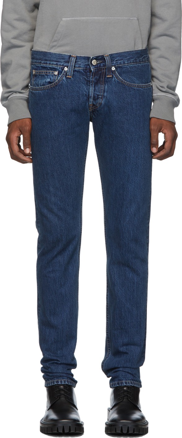 Helmut Lang Blue Masc Lo Drainpipe Jeans