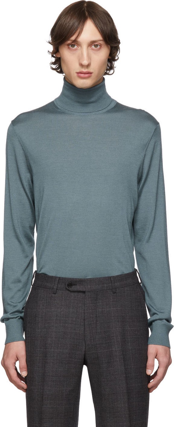 Ermenegildo Zegna Green Cashmere Turtleneck
