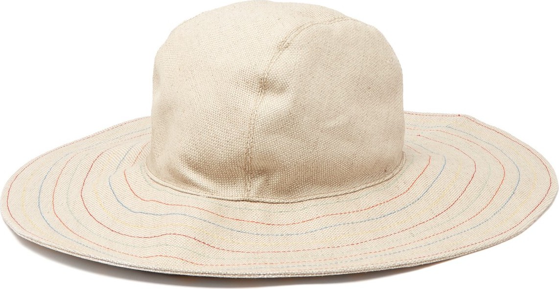 House of Lafayette Malini contrast-stitching linen bucket hat