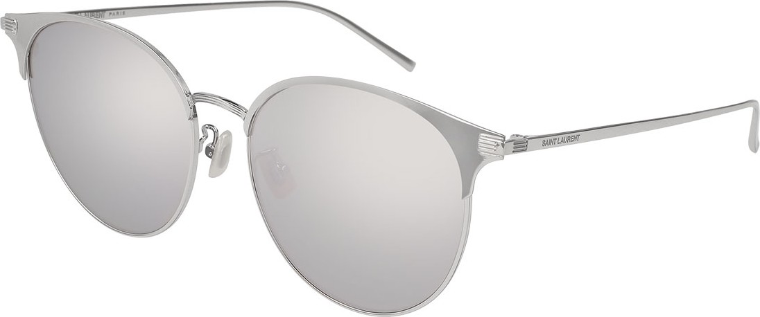 Saint Laurent Unisex Round Mirrored Metal Sunglasses