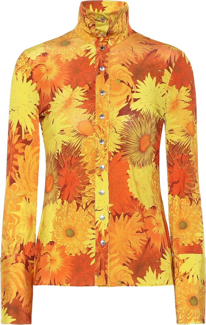 Ellery Sala floral stretch-jersey blouse