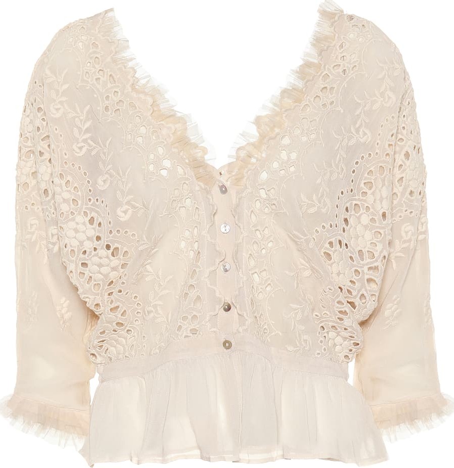 LOVESHACKFANCY Devon embroidered top