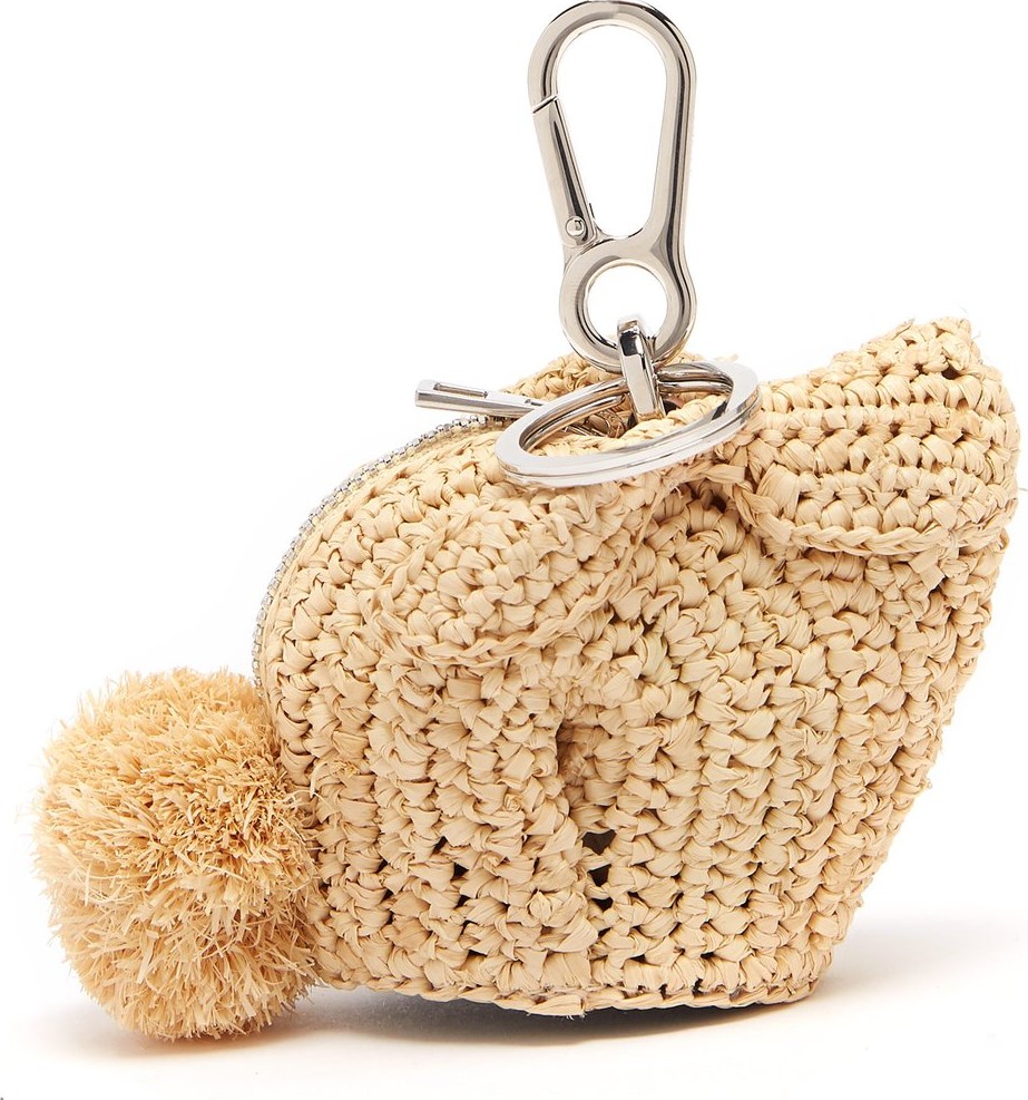LOEWE Bunny raffia coin purse