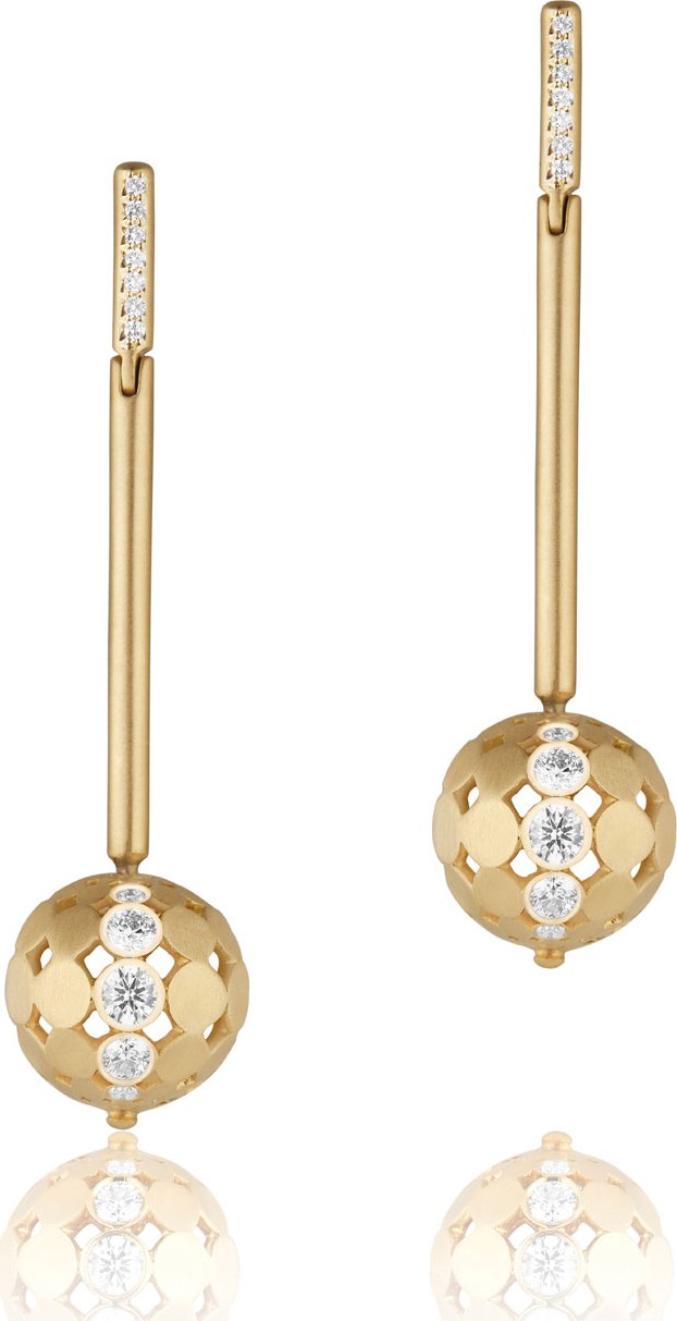 Carelle Disco Dots Diamond Stick Drop Earrings