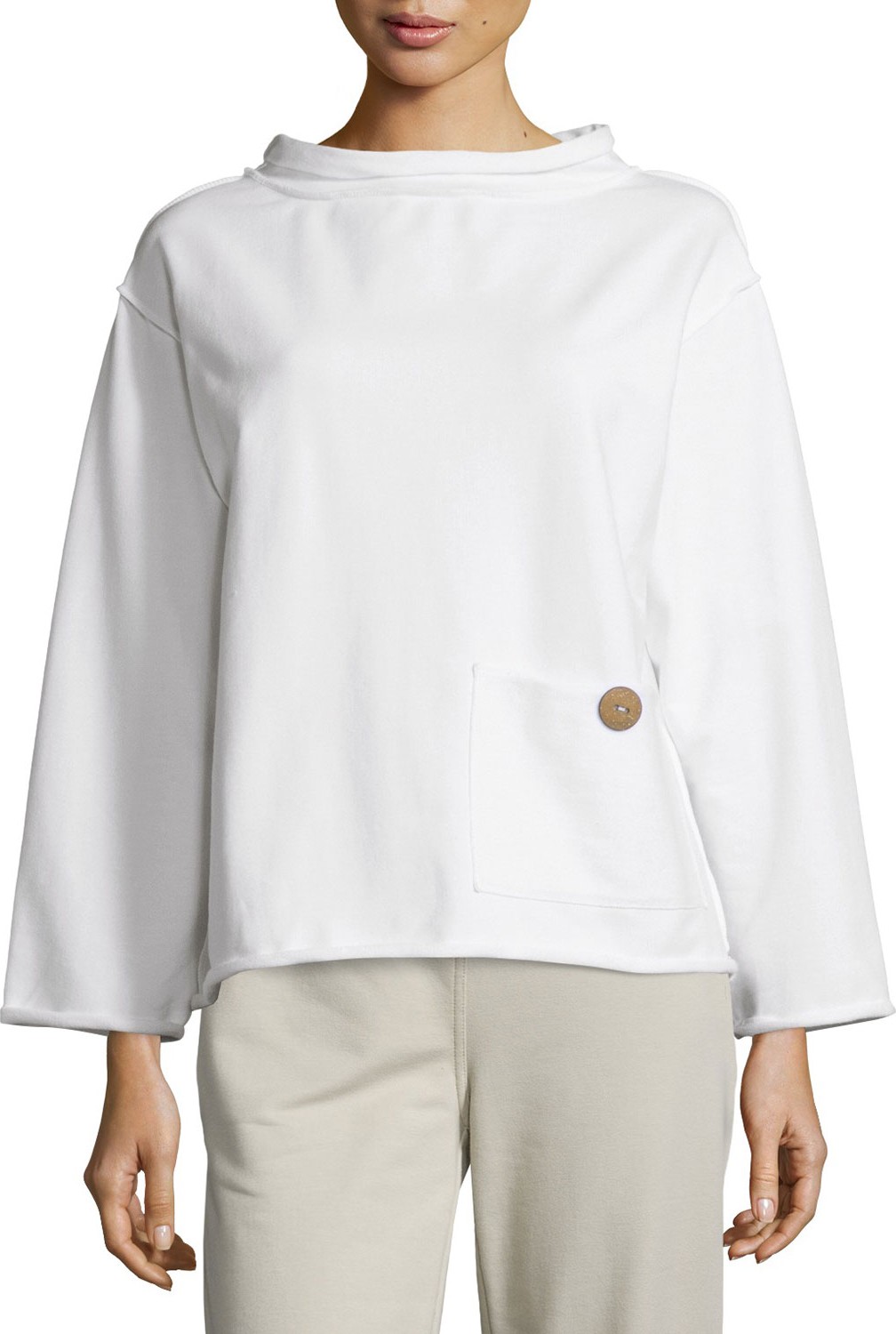 Neon Buddha Raw-Edge Boxy French Terry Top