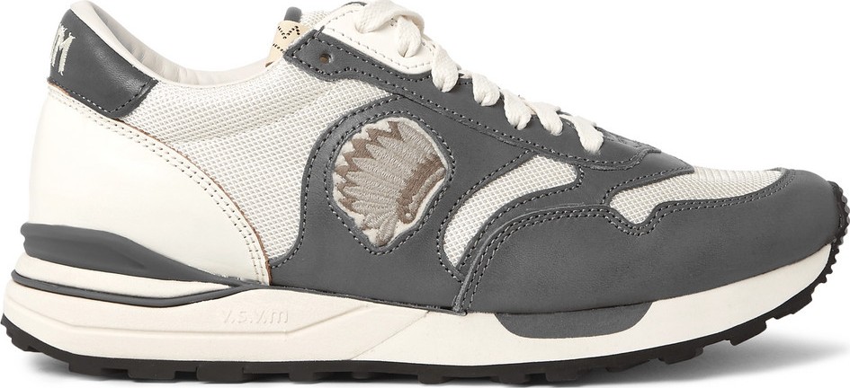 Visvim Roland Leather and Mesh Sneakers