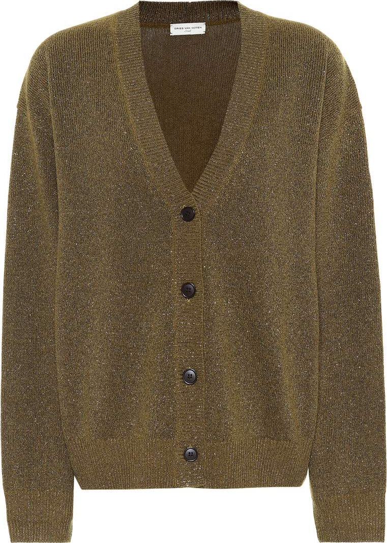 Dries Van Noten Metallic wool-blend cardigan