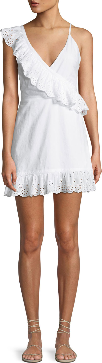 Lovers + Friends Kate Eyelet Flounce Short Dress