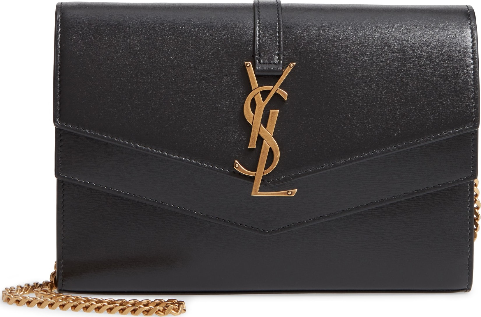 Saint Laurent Sulpice Leather Crossbody Wallet