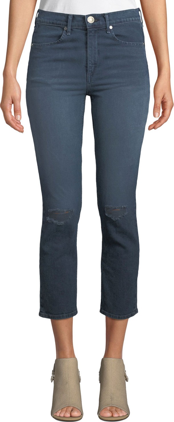 Rag & Bone High-Rise Distressed Cropped Skinny Jeans