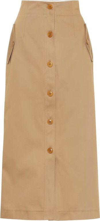 Givenchy Cotton-twill midi skirt