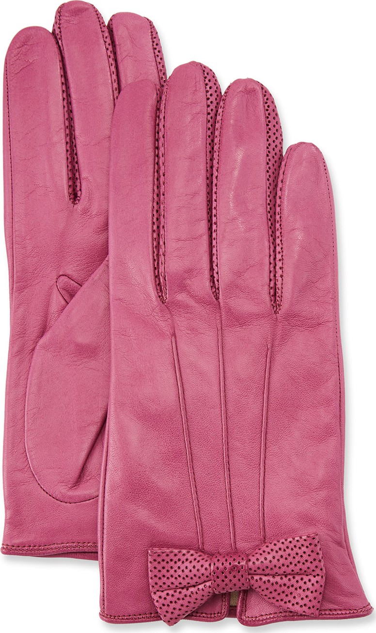 Portolano Napa Leather Gloves w/ Perforated Bow