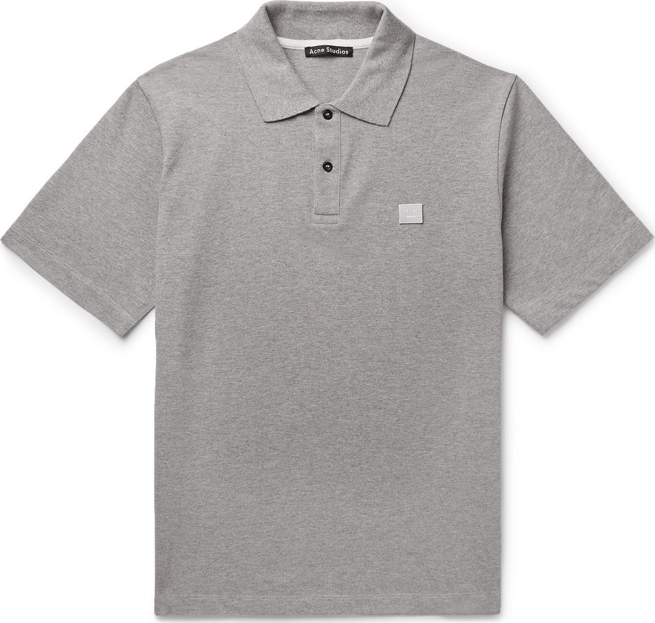 Acne Studios Elton Mélange Cotton-Piqué Polo Shirt