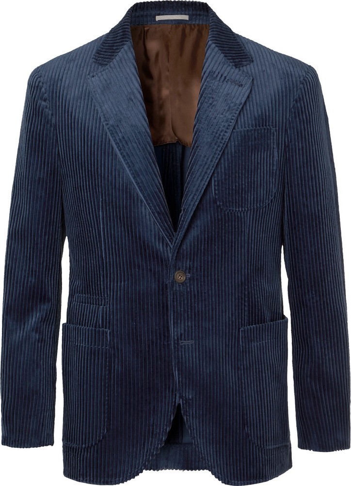 Brunello Cucinelli Royal-Blue Cotton-Corduroy Blazer