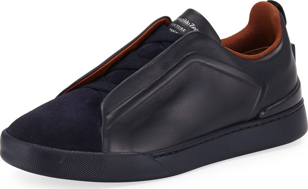 Ermenegildo Zegna Men's Triple-Stitch Slip-On Low-Top Sneakers