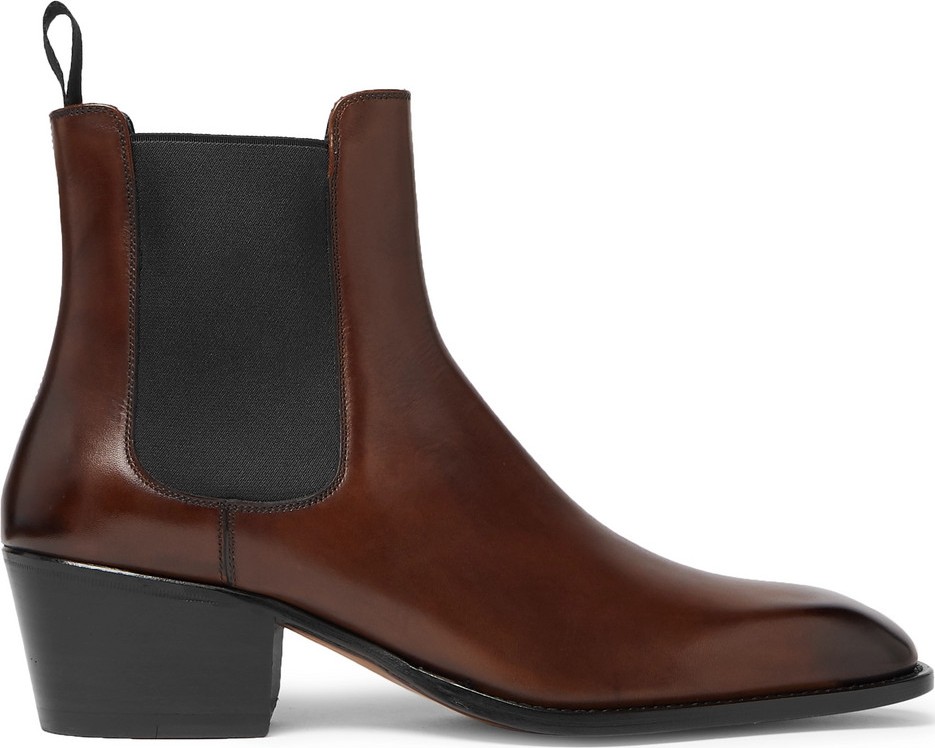 TOM FORD Webster Burnished-Leather Chelsea Boots