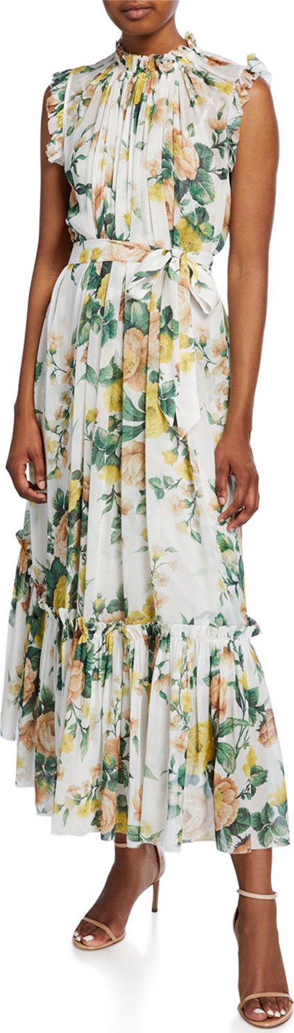Zimmermann Zippy Frill Floral Maxi Dress