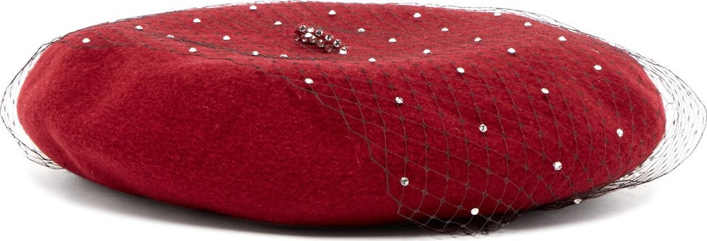 Benoît Missolin Swarovski crystal-embellished wool beret