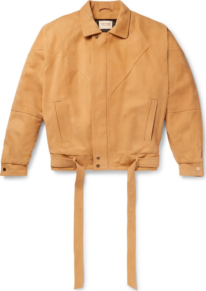 Fear of God Belted Panelled Nubuck Jacket