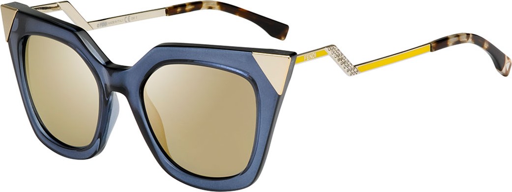 Fendi Iridia Flash Sunglasses with Mirror Lens