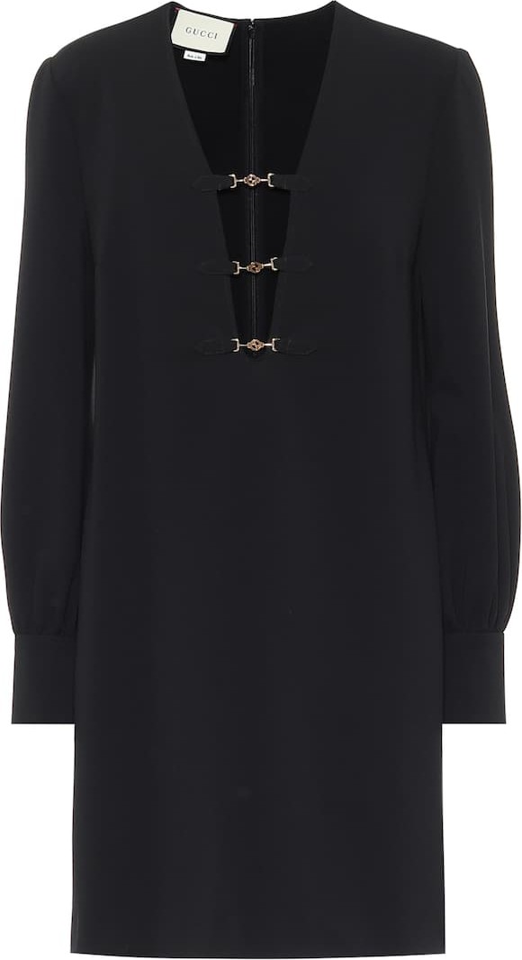 Gucci Embellished stretch-crêpe minidress