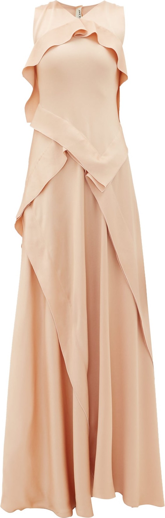 Maison Rabih Kayrouz Ruffled charmeuse gown