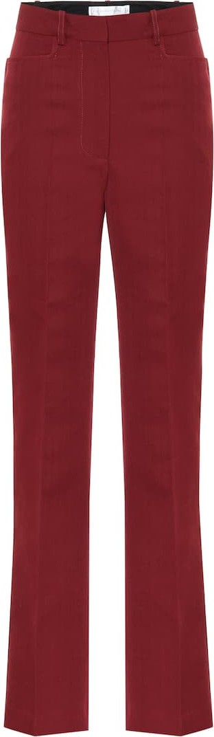 Victoria Beckham High-rise straight wool-blend pants