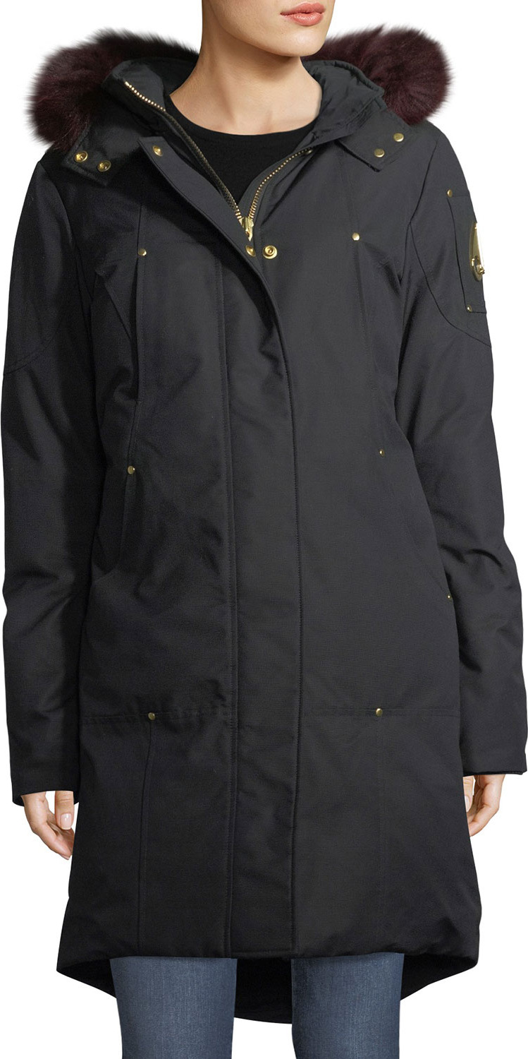 Moose Knuckles Hooded Parka Jacket w/ Fur Trim